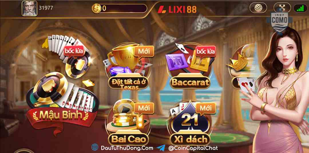 Sòng bạc trực tiếp tại Lixi88 Casino có rất nhiều trò chơi